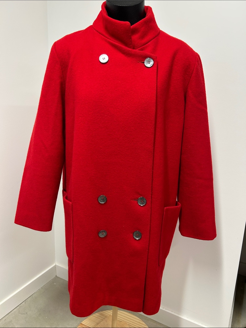 VTG Beau Brem Red Wool Double Breasted Coat Jacket Union Made